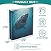ALAZA Funny Shark Fish Ocean 3 Ring Binder Holds of 200 Sheets Fits Letter Sized Paper D-Ring Organizer for School Home Work Office Supplies 1 Pack