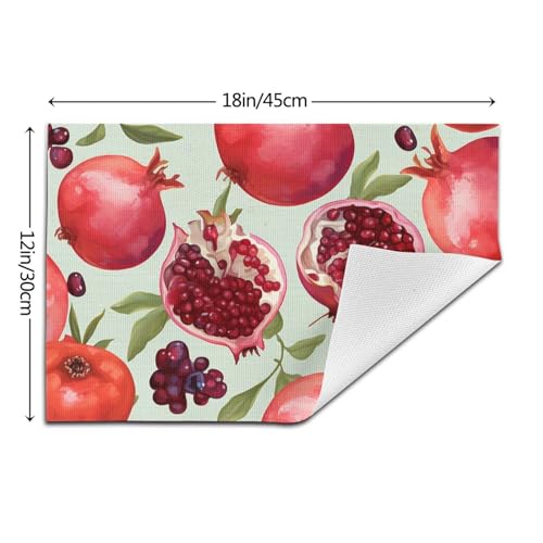 Set de table antidérapant résistant à la chaleur en PVC tissé motif grenade