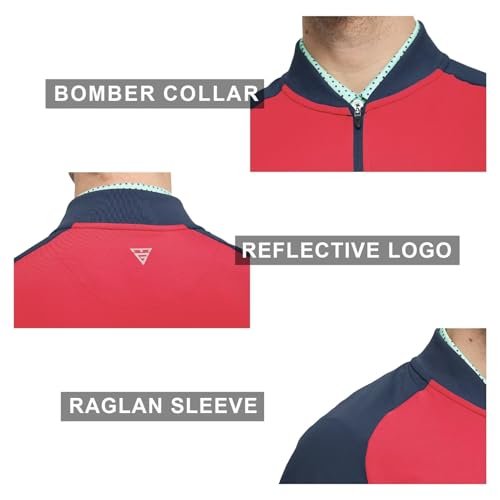 M MAELREG Quarter Zip Pullover Men Moisture Wicking Micro Fleece Performance Raglan Collarless Golf Sweatshirts for Men4