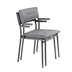 Gartenstuhl Oron gepolstert Grau Silver