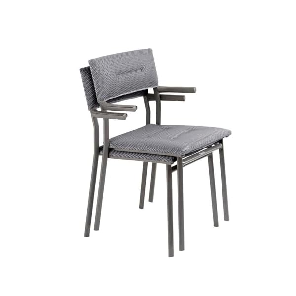 Gartenstuhl Oron gepolstert Grau Silver