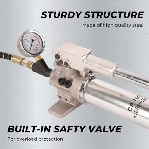 Image of 900cc Hydraulic Hand Pump 10000Psi Single Acting Manual Hydraulic Lifting Pump CP-700LB Hydraulic Lifting Pump with Pressure Guage