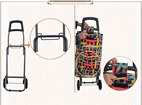 DEE Multifunktions-Einkaufstrolley aus Stahl, tragbar, Zugstange, Auto, kleine Anhänger, Gepäckwagen, alter Mann… – Bild 4