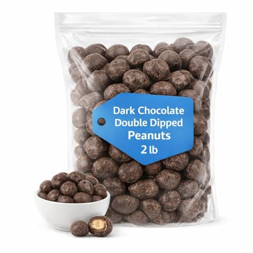 Dark Chocolate Double Dipped Peanuts, Gourmet Chocolate Covered Nuts, 1 lb image 3