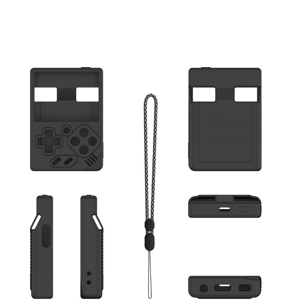 Silicone Protective Case for Miyoo Mini V4 Gaming Console, Soft Silicone Anti-Scratch Anti-Drop Protective Cover for Miyoo Mini V4 Gaming Accessories (Black)