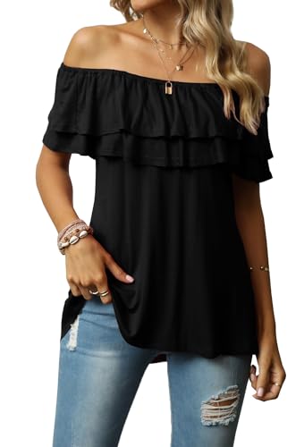 【dium.】DU240712 Design shoulder tops ZXZY Women Cold Shoulder Tops Summer Soft Cute Short Sleeve
