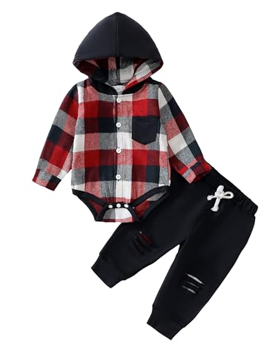 Image of NZRVAWS Newborn Baby Boy Clothes Infant Boy Clothing Hoodie Sweatshirt Long Pants Outfit Set Fall Winter 0-18M