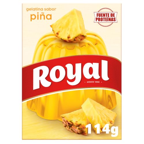 Royal Gelatina Sabor Piña, Preparado en Polvo 10 Raciones, Pack 2 x 57 g - 114 g