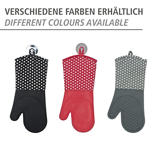 Foto von WENKO Topfhandschuhe mit Handflächen aus Silikon, 1 Paar, praktischer Küchenhelfer, auch als Grillhandschuh verwendbar, hitzebeständig, 18,5 x 37,5 cm, Schwarz