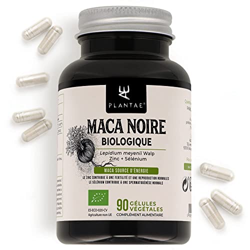 MACA NOIRE BIO *Plantae* 90 capsules végétales * Maca noire andine + Zinc + Sélénium * Formule puissante * Énergie et performance * Cover