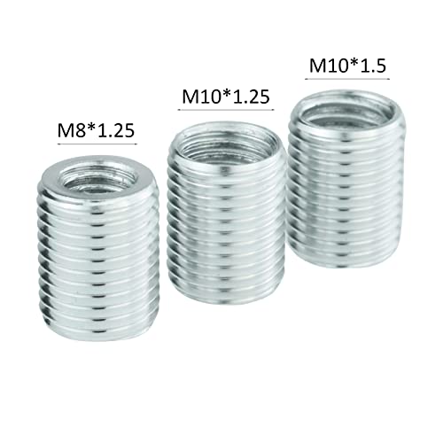 Temzzer Threaded Gear Shifter Handle Knob Adapters Aluminum Alloy Transmission Stick Shift Knob Replacement Accessories For Most Manual Automotive Vehicles (Silver) #TOP1