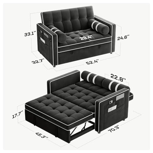 Marsail 3-in-1 Convertible Futon Sofa Bed