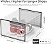 Kuject XX-Large Shoe Storage Boxes Organizers Clear Plastic Stackable 12 Pack, Shoe Rack & Holder Substitute, Sneaker Containers, Toy Storage Organizer Bins for Entryway, Closet, Under Bed, Black