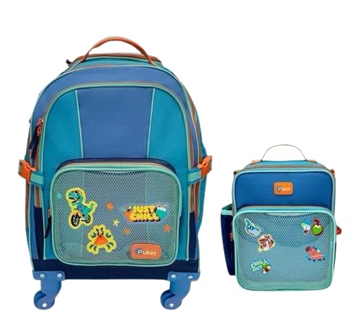 Puket - Mochila com Rodinha 360 + Lancheira Térmica Color Block Menino Puket