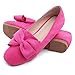 SAILING LU Women's Square Toe Ballet Flats Bow Suede Shoes Size 9 Women Dressy Comfortable Slip-On Loafers Ballerina Hot Pink Rose Flats
