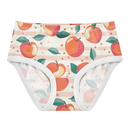 Wusikd Peaches Girls' Underwear Cotton Polka Dots Stripes Girls Briefs Soft Toddler Underwear 2T