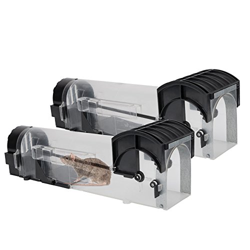 Preisvergleich Produktbild Eletorot Mausefalle, Kastenfalle Wiederverwendbar,Tierfreundliche Lebendfalle für Mäuse Umweltfreundlich und perfekt geeignet für Innen, Außen, Garten, Garage und Haus(2 Pcs)