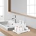 Luxspire Resin Vanity Tray, Bathroom Toilet Tank Storage Tray, 10.03 x 5.9 in Kitchen Sink Trays Decorative Serving Tray, Vanity Countertop Organizer for Makeup Towel Perfume Holder, M, White Marble