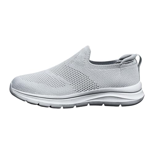 Zapatillas de verano para hombre, ligeras, informales, de malla, sin cordones, zapatillas de deporte, zapatillas de senderismo, tenis, fitness, correr, para la calle, para el día a día, gris, 45 EU