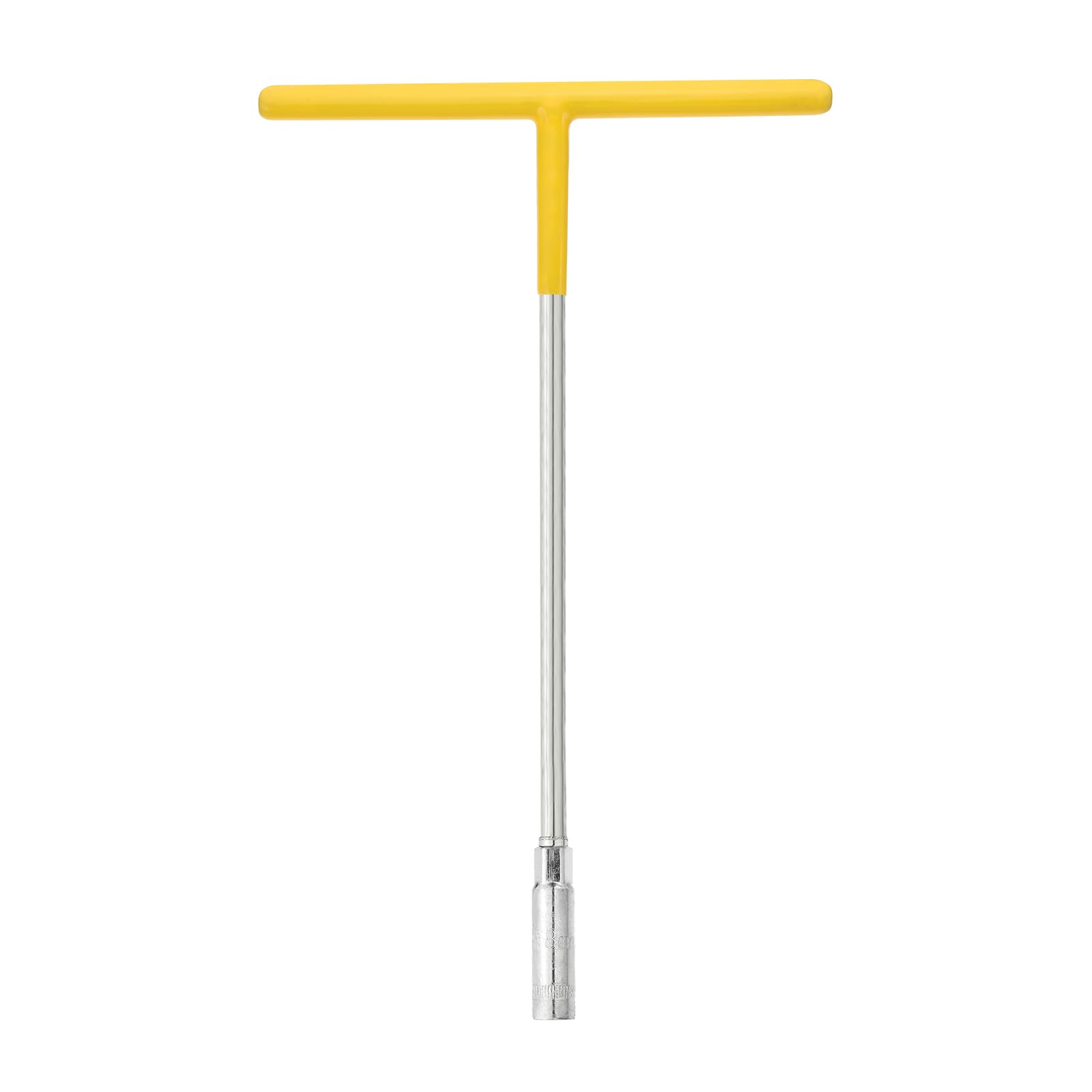 sourcing map T-Handle Wrench Socket 8mm 6-Point Metric Socket with Long Reach Chrome Vanadium Steel for Motorcycle Bicycle Car Repair, Silver-Yellow