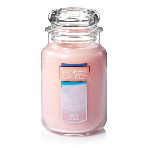 Yankee Candle Pink Sands Scented, 22oz Single Wick, Classic Large jar Candle, Over 110 Hours of Burn Time, Perfect for Creating Relaxing Atmosphere, Pink