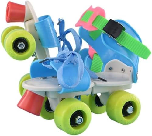 ローラースケート 子供 大人 着脱式 女の子 男の子 インラインスケート 4輪 付き靴 セット 靴 シンプル キッズ ローラー スケート 男 女 足 シンプルな 子供用 大人用 ローラーシューズ (カラフルな青)