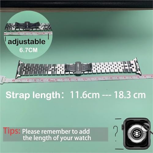 Bracelet Apple Watch en acier inoxydable avec boucle déployante
