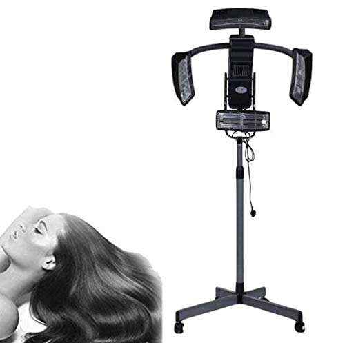 Salon Home Professional Hair Steamer and Conditioning Machine,Hair Furniture Salon Color Processor,Stand Hair Dryer Hood with Floor Wheel,Altura ajustable,Temporizador y control de temperatura A It's
