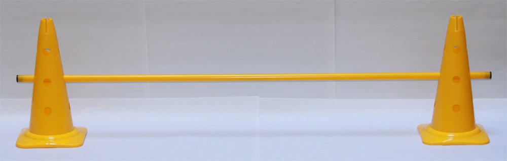 Kit de haie 12 pièces Lot de 4: 8 Cônes 40 cm, 4 Jalons 160 cm - Bleu, Rouge, Vert, Jaune