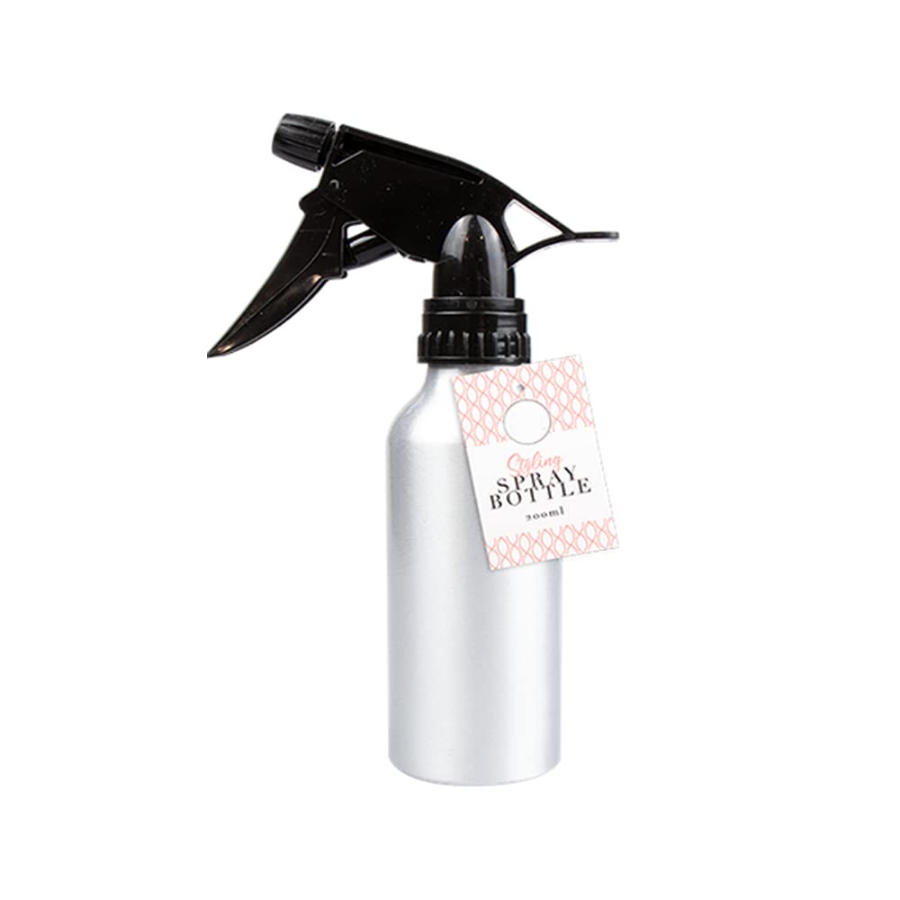 Zale Yardley Silver Spray Bottles, Misting Plastic Spray Bottle, 200Ml, Styling Spray Water Bottle, Refillable Bottle, Adjustable Nozzle (Silver)