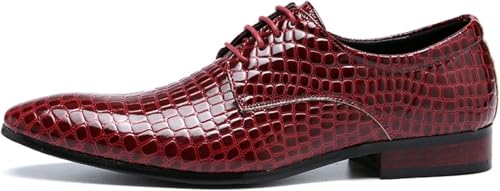 Men's Oxfords Crocodile Pattern Patent Leather Wedding Prom Formal Dress Casual Shoes for Men2