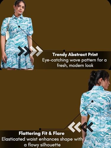 Image of Leriya Fashion Mini Dress for Women | One Piece Dresses for Womens |Mini Dresses Rayon for Women Stylish |Summer Casual Outfit Events, Date & Evening Look |Tunic Shirts for Women