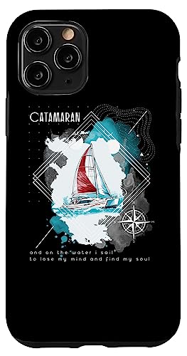 セーリングヨット、セーリングセイルボート、カタマランボート, Catamaran-boat スマホケース iPhone 11 Pro 用