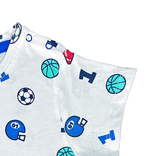 Image of Pack of 6 Baby Boys and Girls 100% Cotton Printed Regular fit Tshirts with Shoulder Poppers (0 to 24 Months)