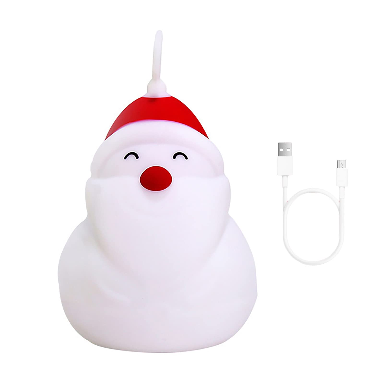 SOLUSTRE Led Pupazzo Di Neve Decorativo Con Luci Cambia Colore, Lampada USB Per Natale, Centrotavola Per Soggiorno E Camera Da Letto, Regalo Per Bambini, Rosso - 3
