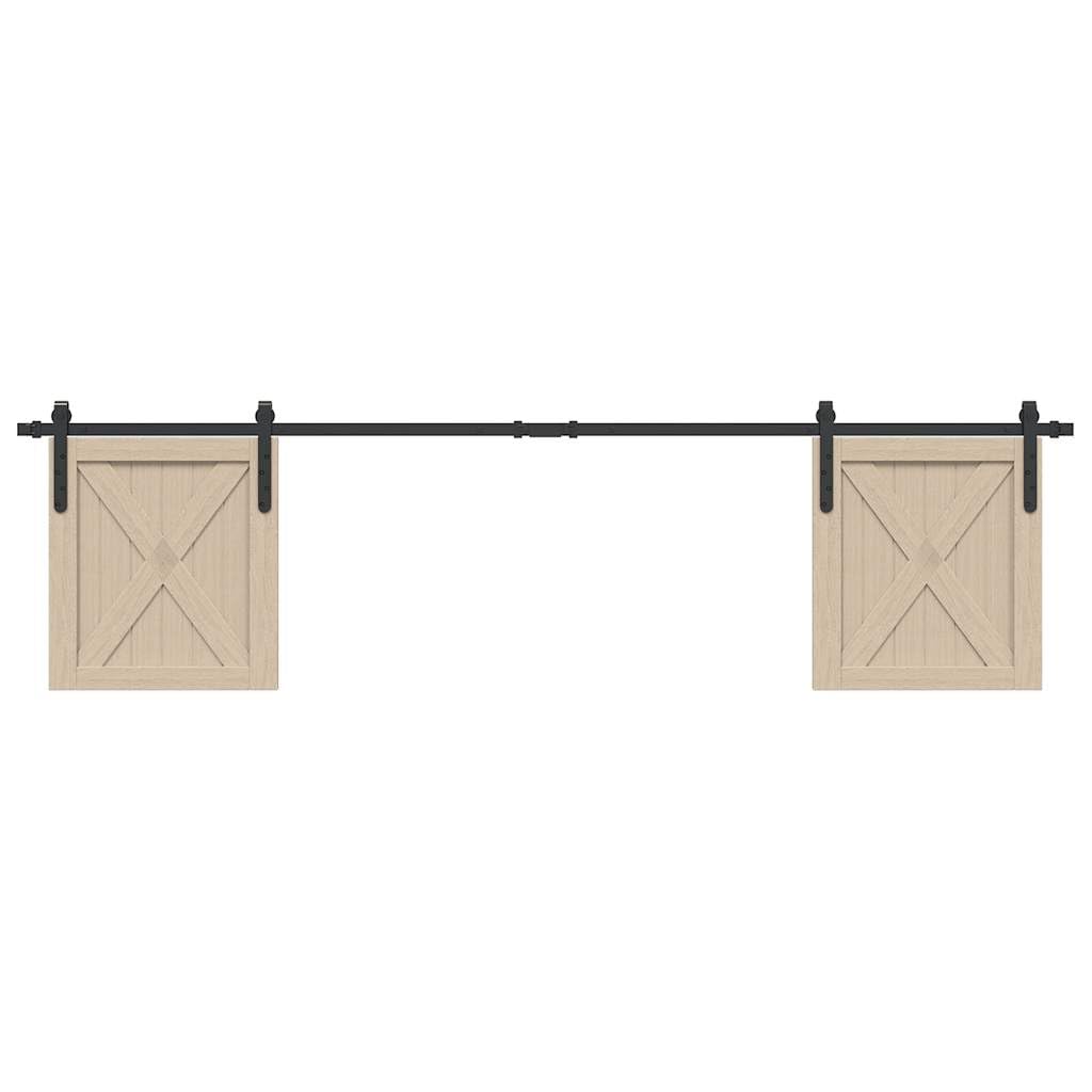 Kit de puerta corredera de 200 cm en acero al carbono para armarios de hogar y jardin