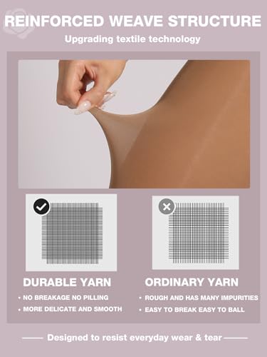Image of Indestructible Tights for Women, Rip Resistant Durability T-Crotch Pantyhose Semi Sheer High Waist Stockings