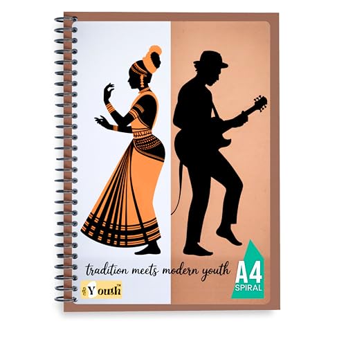 Image of nRp Youth A4 Spiral Notebook Pack of 2 | 300 Pages | Premium 70 GSM Paper | Unruled | Spiral Bound, Laminated Cover - Ideal for Study, Office & Journaling