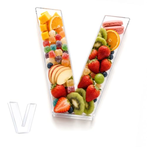Image of Pooqla 10 inch Acrylic Letter Charcuterie Tray Birthday Party Fillable Box V