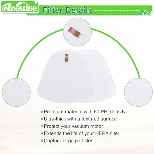 Image of Filter Replacement for Shark Navigator Lift Away Deluxe Professional Vacuum NV350 NV352 NV360 ZU503AMZ NV356E NV355 NV357 NV360 NV370 UV440 UV540 CU500 CU510 CU512, Part #XFF350, 2 Foam & Felt Filters