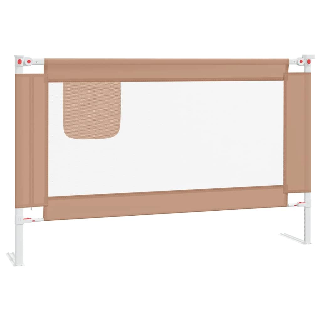 Barrera protectora para cama infantil, color topo, 120 x 25 cm, tela con altura ajustable, plegable, resistente barandilla para cuna, rejilla lateral para cuna, extensión de cama infantil