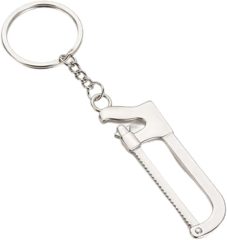 Novelty Mini Hacksaw Keychain Lightweight Tool Keyring for Mechanics Handymen Car Keys Thoughtful Gifts