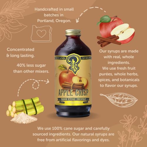 Image of Portland Syrups Apple Crisp Syrup for Coffee and More, 12 Fl Oz,24 servings