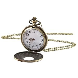 Vintage Taschenuhr Glatte Quarz Taschenuhr mit Kette Antik Kettenuhr, Antike Kettenuhr mit Arabischen Ziffern für Herren und Damen, Vater, Opa, Geburtstage und Jahrestage