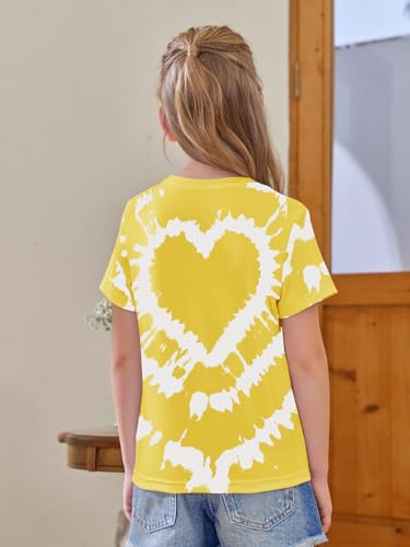 Image of Girls Short Sleeve T Shirts Kids Summer Tops Crewneck Tees 5-14 Years