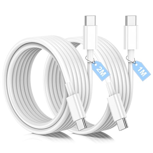 240W USBC to USBC Cable 2 Pack USB C Charger Cable 1M+2M PD Type C Charge Cable Fast Charging USB C Cable for iPhone 17 16 15 Pro Max MacBook Pro/Air for iPad Pro Samsung Galaxy S25 S24 Ultra