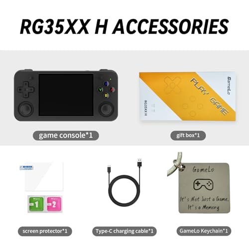 Image of RG35XX H, Anbernic Retro Handheld Gaming Console with 64GTF Card, Dual Joystick Design 3.5-inch HD Screen Lasts up to 8 Hours High-Capacity Battery for Better Experience (64G Jet)