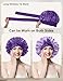 ZURLEFY Purple Satin Hair Bonnet for Sleeping Women, Double Layer Fashion Tie Bonnet Silk for Womens Curly Hair Night Hat (68-03L)