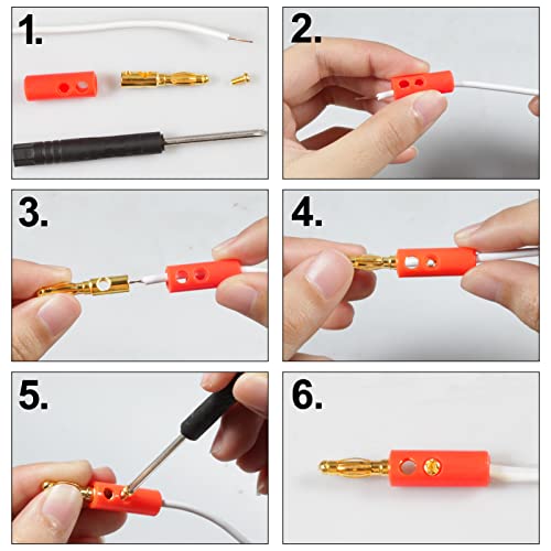 SPEEDWOX 20 Piezas Banana Plugs 4mm con Tornillo miniatura 4