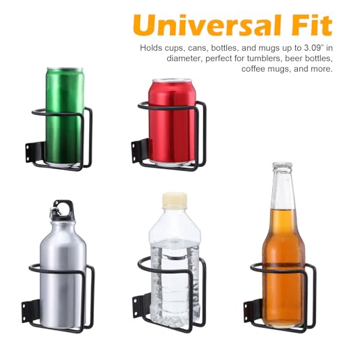 8 portavasos de acero inoxidable negro para pared miniatura 4